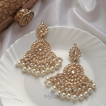 Dajinn Hritika Pearl and Polki Earring