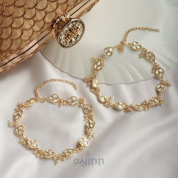 Dajinn Mairaa Pearl and Polki Anklet