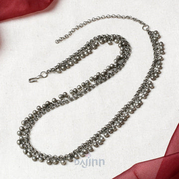 Dajinn Paravi Silver Oxidised Ghungroo Kamarbandh