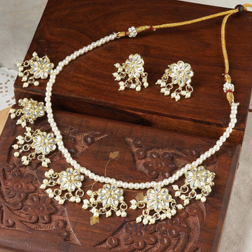 Dajinn Gahadavala White Gold Necklace Set