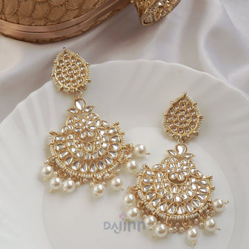 Dajinn Ganika Pearl and Polki Earring