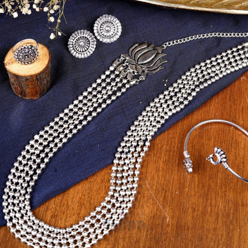 Dajinn Keyara Metallic Silver Oxidized Jewelry Gift Set