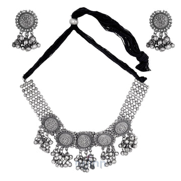 Dajinn Mythilil Silver Oxidised Jewelry Gift Set