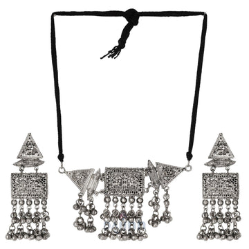 Dajinn Kaashi Silver Oxidised Jewelry Gift Set