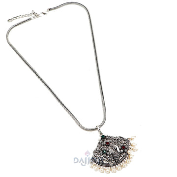 Dajinn Shaila Silver Oxidised Multicolored Stone Jewelry Gift Set