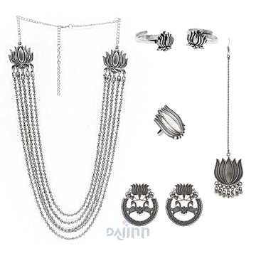 Dajinn Kosala Oxidised Silver Jewellery Gift Set