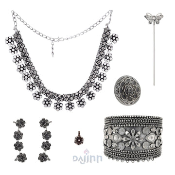Dajinn Anga Oxidised Silver Jewellery Gift Set
