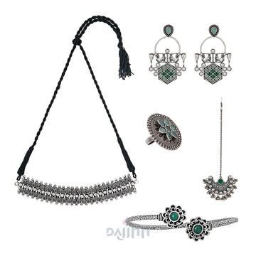 Dajinn Gandhara Oxidised Silver Jewellery Gift Set