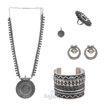 Dajinn Panchala Oxidised Silver Jewellery Gift Set
