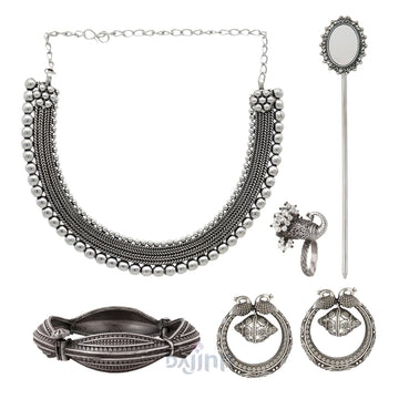 Dajinn Vajji Oxidised Silver Jewellery Gift Set