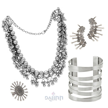 Dajinn Madurai Oxidised Silver Jewellery Gift Set