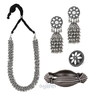 Dajinn Rajgir Oxidised Silver Jewellery Gift Set