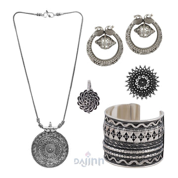 Dajinn Mohenjo-Daro Oxidised Silver Jewellery Gift Set