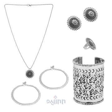Dajinn Sringeri Oxidised Silver Jewellery Gift Set