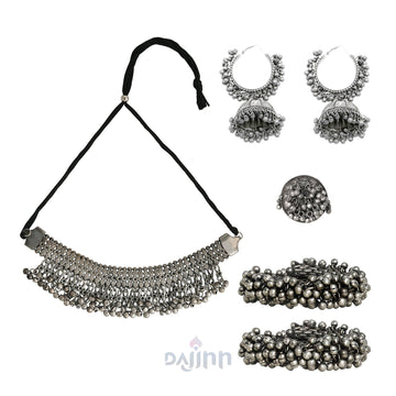 Dajinn Kumbakonam Oxidised Silver Jewellery Gift Set