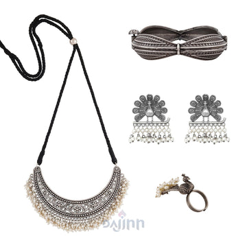 Dajinn Tiruchirappalli Oxidised Silver Jewellery Gift Set