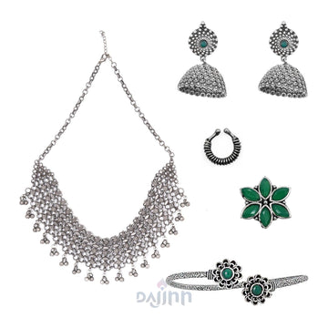 Dajinn Tirunelveli Oxidised Silver Jewellery Gift Set