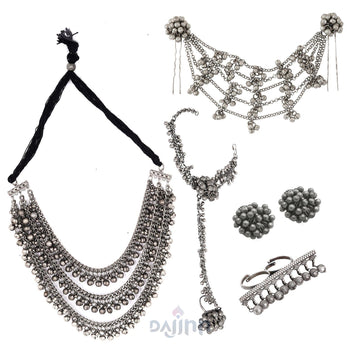 Dajinn Kakinada Oxidised Silver Jewellery Gift Set