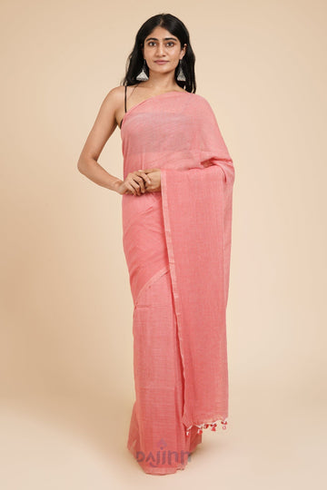 AYSR Boutique Sunset Pink Mulmul Saree