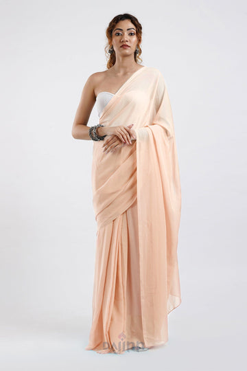 AYSR Boutique Farah Peach Georgette Ready to Drape Saree