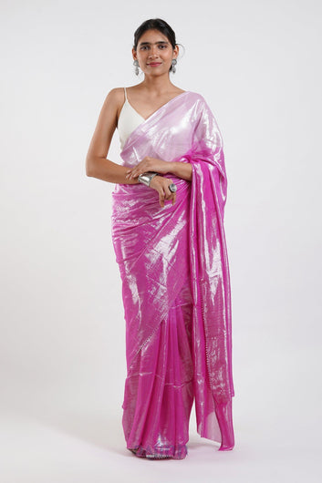 AYSR Boutique Kaalki Pink Shimmer Chiffon Saree