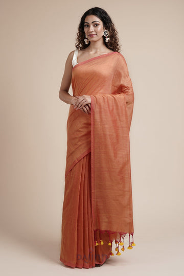 AYSR Boutique Kaira Peach Mulmul Saree