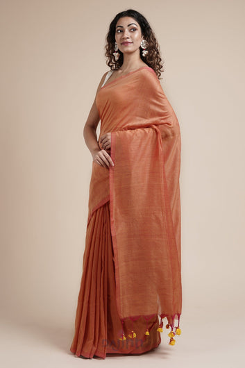 AYSR Boutique Kaira Peach Mulmul Saree