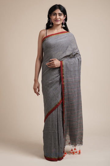 AYSR Boutique Kaira Grey Mulmul Saree