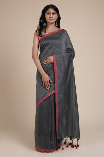 AYSR Boutique Kaira Deep Grey Mulmul Saree