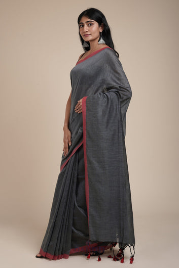 AYSR Boutique Kaira Deep Grey Mulmul Saree