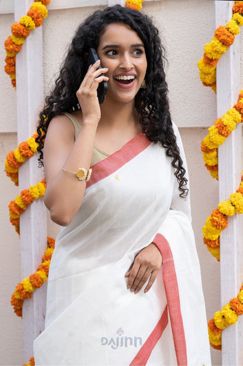 AYSR Boutique Savali White Mulmul Saree