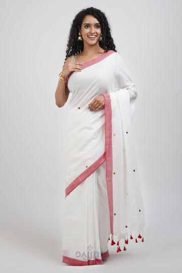 AYSR Boutique Savali White Mulmul Saree