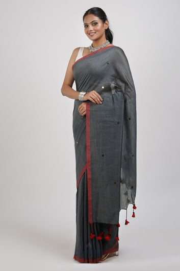 AYSR Boutique Savali Grey Mulmul Saree