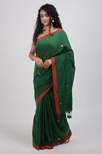 AYSR Boutique Savali Green Mulmul Saree