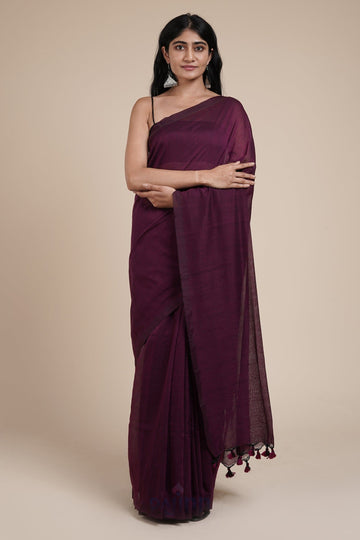 AYSR Boutique Takshi Purple Mulmul Saree