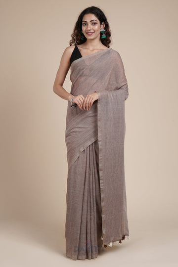 AYSR Boutique Takshi Brown Mulmul Saree