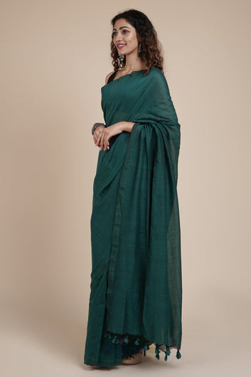 AYSR Boutique Takshi Green Mulmul Saree