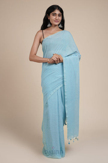 AYSR Boutique Takshi Light Blue Mulmul Saree