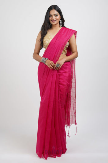 AYSR Boutique Zeenat Pink Cotton Silk Saree