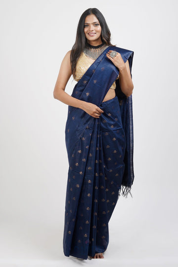 AYSR Boutique Lasya Blue  Cotton Silk Saree