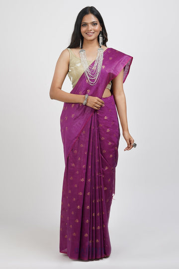 AYSR Boutique Lasya Purple Cotton Silk Saree