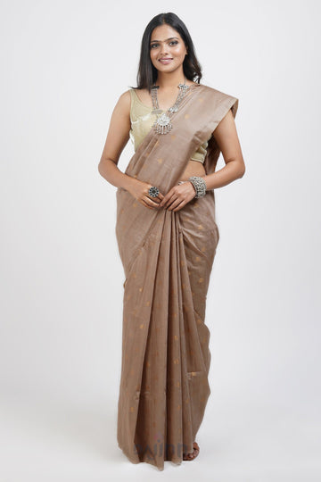 AYSR Boutique Lasya Beige Cotton Silk Saree