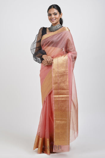 AYSR Boutique Zunaira Onion Pink Organza Saree