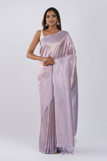 AYSR Boutique Suwarna Purple Soft Silk Zari Saree