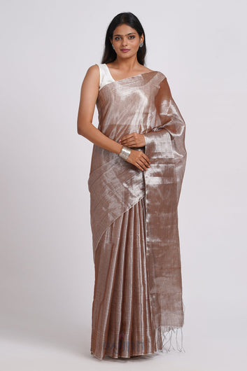 AYSR Boutique Trishika Champagne Tissue Saree