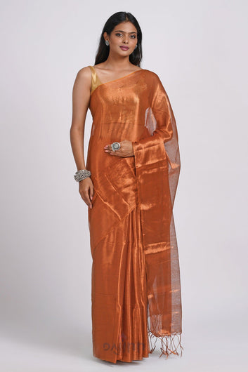 AYSR Boutique Trishika Copper Brown Tissue Saree