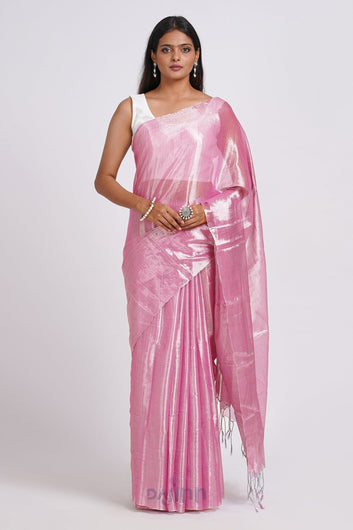 AYSR Boutique Trishika Pink Tissue Saree