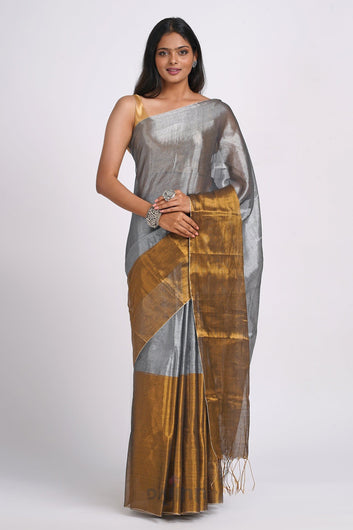 AYSR Boutique Aaryani Gold and Silver Tissue Silk Saree