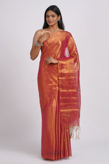 AYSR Boutique Trishika Dark Pink Tissue Saree