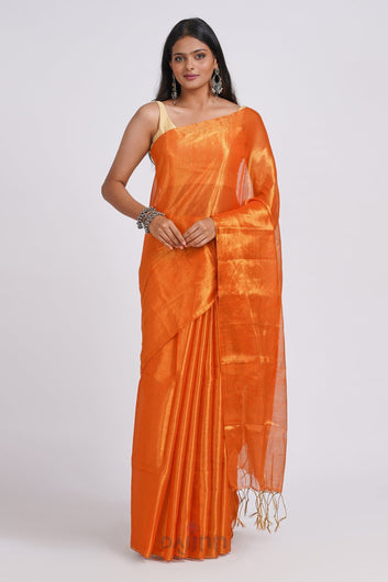 AYSR Boutique Trishika Orange Tissue Saree